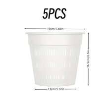 5 chậu trồng lan trong suốt, được thiết kế để quản lý rễ hiệu quả với lỗ thoát nước và nắp lưới, lý tưởng cho việc thay chậu và trồng hoa. - Rỗng - Xem 16