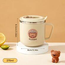 1个270毫升迷你可爱水豚牛奶杯,儿童吸管手柄水杯,密封防漏316不锈钢吸管杯,便携式双层保温茶牛奶咖啡杯,防烫饮水杯,适合学生和成人居家、学校、办公室、聚会、露营、野餐等场合使用。 - 彩色 - 查看 15