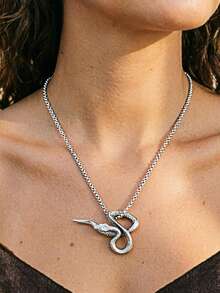 1 pieza Collar con colgante de serpiente de estilo punk rock, diseño personalizado único - Multicolor - Ver 6