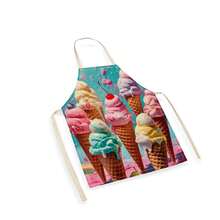 1pc Ice Cream Pattern Apron, Creative Funny Fashion Printed Apron, Home Cleaning Apron, Easy Clean Kitchen Cooking Apron, Creative Home Apron - Multicolor - View 11