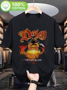 Camiseta De Hombre Con Gráfico Del álbum "Last In Line" De Dio De 1984 Y Del Guerrero Del Diablo - Style1 - View 6