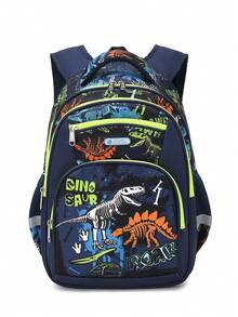 CUSANGEL 2047 Luminous Dinosaur Pattern Kids Backpack, Elementary School Bag - Glow In the Dark Dinosaur - View 2