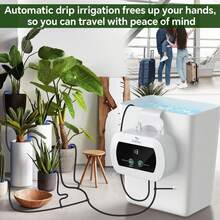 Solar Automatic Watering Kit For Garden, Automatic Drip Watering System With 15 M Watering Hose, Automatic Watering Timer For Holidays, Balconies, Flower Pots, Plants - IC201 - 查看 2