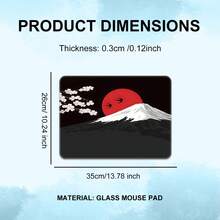 Glass Mouse Pad, Japanese Mountain & Cherry Blossom Series, Smooth Glass Surface, Enhanced Precision & Speed, Stain-Resistant & Easy To Clean, Dual-Use Hard Mouse Pad For Gaming & Office - View 3