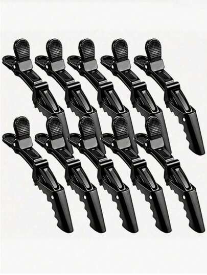 10 piezas/5 piezas Clip de pelo multifuncional con clip de cocodrilo y clip de posicionamiento de partición de peinado, adecuado para peluqueros y estilistas profesionales, clip de pelo de plástico antideslizante para mujeres, clip de pelo profesional de salón, clip de peinado con clip de cocodrilo, clip de boca larga, clip de boca de grúa, opción del estilista de cabello rizado, decoración del hogar y el baño, decoración de otoño, accesorios de vuelta al colegio, unicolor, horquilla, pinzas de garra