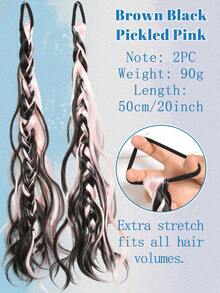 Synthetic Messy Braid, Pink Blue Grey Wig Braid, Boxer Braid Wig Women Ponytail New Chinese Fried Dough Twists Long Braid - Multicolor - View 16