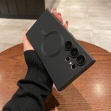 1PC Black Luxury Magnetic Phone Case Compatible With Samsung Galaxy S26Ultra/S26Plus/S26/S26Edge/S26Pro/S25Ultra/S25Plus/S25Edge/S25FE/ S24 S25 S22 S23 Ultra Plus S20 S21 FE Note 20/A57/A37A17/A07/A56/A36/A26/A55/A35/A25/A15/A24/A34/A14/A16/A06/A05S, Soft TPU Material, Christmas Giftl,Bumper Shockproof Metallic Luster Phone Case - Black - View 9