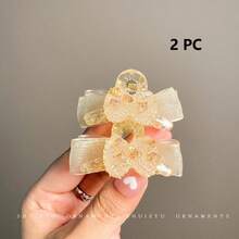 2pcs Double-Sided Princess Bow Hair Clips, Whether For Daily Outings, Campus Outfits, Or Party/Holiday Styles, They Can Add A Sweet And Lively Touch To Your Hairstyle, Full Of Girlish Charm - Multicolor - View 9