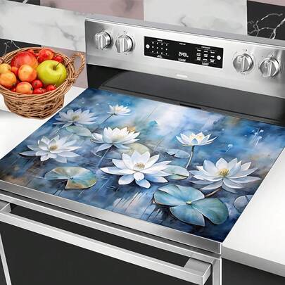 (Best Seller!!!) 1pc Flat Stove Protector Mat And Anti-Slip Heat Resistant Stove Cover Pad Suitable For Induction Cooktop, Glass Stove And Multi-Purpose Anti-Scratch Mat, Best Choice For Oven, Washing Machine, Dryer And Kitchen Decor