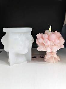 1pc 3D Tulip Flower Bouquet Silicone Candle Mold - White - View 5