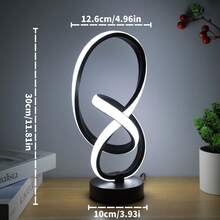 1pc Modern Minimalist Twist 8 Shape Desk Lamp, 3 Color Changing, Suitable For Creative Decor, Mood Lighting, Living Room, Bedroom, Dining Room, Bedside Lamp - 插電三色款 - 查看 6