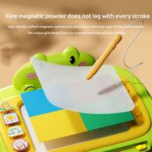1pc Children's Magnetic Drawing Board, 4-Color Partitioned Doodle Board, Small Drawing Toy With Anti-Throw Rope Design - Multicolor - View 8