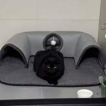 新款U型猫隧道，四季皆宜，猫窝垫猫隧道卷轴式聚酯猫窝，可拆卸水洗 - 彩色 - 查看 8