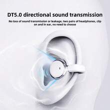 双佩戴式真无线耳机，夹耳式和入耳式设计，高保真深沉低音，迷你无线耳机，适用于游戏、音乐和通话 - 查看 5