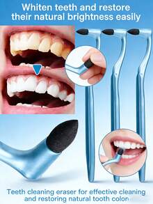 4/2pcs Manual Teeth Stain Remover & Polishing Set - Home Use Plaque Removal, Teeth Whitening, Alternative To Floss, Prevent Halitosis, Remove Tea Stains, No Power Needed, Suitable For Bathroom, Reusable And Washable - Multicolor - View 4