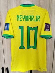 2022 World Cup Brazil Home Stadium N Eymar No. 10 Jersey Fan Version Short-Sleeved Football Jersey - Màu vàng - Xem 1