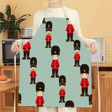 1pc Soldier Pattern Apron, Creative Funny Fashion Printed Apron, Home Cleaning Apron, Easy Clean Kitchen Cooking Apron, Creative Home Apron - Multicolor - View 10