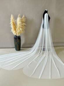 Bridal Wings Veil 2pcs Wedding Veil Removable Sleeve Bride Shoulders Wedding Cover Shawl Bride Accessories Women's Shrugs - Multicolor - View 9