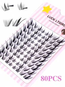 60/80/90/240pcs Soft, Thin, Wispy Faux Mink Eyelashes, Transparent Stem, Natural Messy Wispy Fairy Lashes - View 6