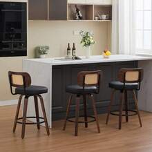 Barstools - Black + PU Leather + Foam - View 5