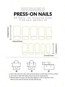 24Pcs/Set Long Coffin White French Tip Press On Nails Tips Chic Minimalist Style - Reusable Design Fake Nail,Contain 1pc Jelly Glue And 1pc Nail File, Acrylic Fake Nails For Women And Girls, Daily Life And Party Use Nail Supplies - 彩色 - 查看 2