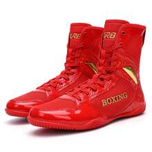 Zapatos de boxeo profesionales para mujeres para entrenamiento de fitness en interiores, zapatos de lucha, zapatos de combate de estilo libre y zapatos de sparring - Rojo - Ver 2