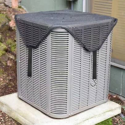 1个空调防尘罩，室外机罩 - 防水、防风、透气网状通风 - 防尘防杂物保护配件，室外机保护罩