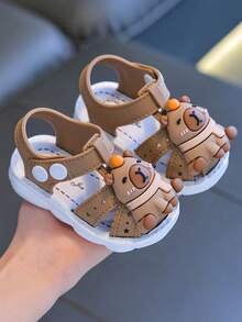2026春夏新款儿童凉鞋，幼儿男童0-4岁卡通可爱时尚软底防撞包头凉鞋 - 卡其色 - 查看 3