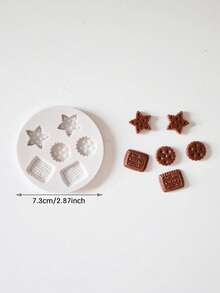 KANOVINO 1个迷你饼干形硅胶模具，手工蜡烛DIY模具，创意蜡烛制作模具，香薰蜡烛，香薰石膏，滴胶，树脂模具，易于脱模，形状逼真。 - 灰色 - 查看 7