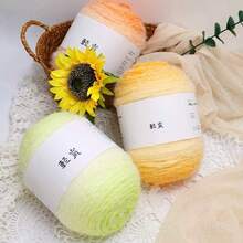 200g Gradient Long Plush Handmade Yarn Balls, Suitable For Crocheting/Knitting Gradient Rose Blankets, Garments, Handbags, Various DIY Crafts - Multicolor - View 3