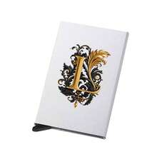 Diseño de letra A de metal, Soporte de tarjeta metálico emergente unisex | Bloqueo RFID + Superficie mate ultra delgada, Regalo de negocios/regalo festivo ideal, Diseño magnético emergente para un fácil acceso a las tarjetas, Material de aleación de aluminio, Calidad premium - Multicolor - Ver 33