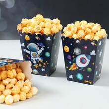 10/20个宇航员主题爆米花盒 - 太空派对用品，带火箭、卫星和宇航员剪纸（头部/手部空白款） - 生日派对礼品、婚礼装饰 - 坚固的纸质礼品盒 - 彩色 - 查看 5