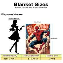 This Is A Marvel Spider-Man Themed Flannel Blanket, With Multiple Spider-Man Images And Web Elements Densely Arranged, Creating A Strong Visual Impact. The Main Color Scheme Is Red, Blue, And White, And It Has The Features Of Warmth And Softness, Suitable For Use As A Sofa Throw, Nap Blanket, Or Bedding Decoration. - Mustard Yellow - View 17