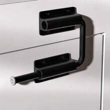 1 pieza de pestillo de puerta de aleación de aluminio duradero, cierre de  antirrobo de 90/180 grados, herraje para puerta. GZFV - Negro - Ver 10