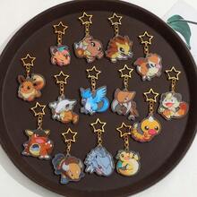 pocket monsters 随机10个宝可梦亚克力钥匙扣，动漫卡通钥匙扣，背包配件 - 彩色 - 查看 2