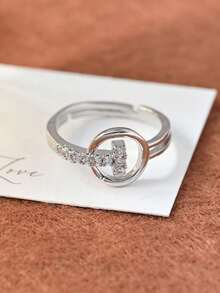 时尚个性的 24k 镀金/镀铂金 T 形可调节女式戒指，镶嵌白色锆石，是女性日常佩戴、派对、婚礼、节日礼物的理想之选。 - 時尚 - 查看 8