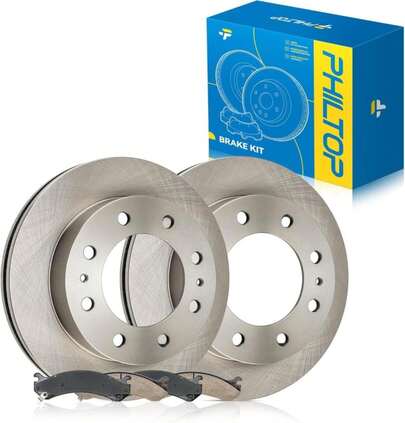 PHILTOP Front Brake Pads And Rotors Kit Fit For Chevrolet 2003-2020 Express 3500, 12 Brake Kit Front Brakes Rotors Automotive Replacement Brake Kits