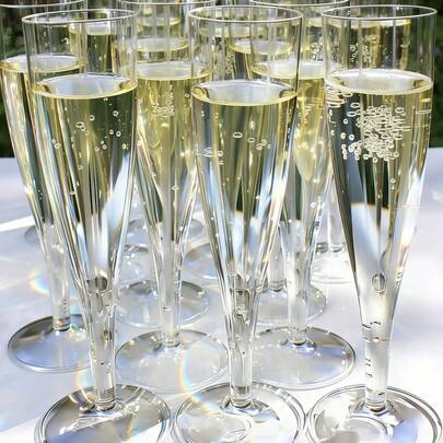 Bộ 10/20/30 ly sâm panh trong suốt tái sử dụng, ly cocktail nhựa 4.5oz, thích hợp cho các bữa tiệc, đám cưới và các lễ kỷ niệm lớn.