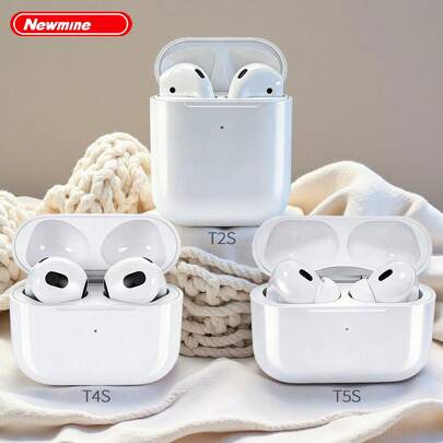 Newmine True Wireless Bluetooth Earbuds, Semi-In-Ear Lightweight Design, Stable Bluetooth 5.3 Connection, ENC Call Noise Cancellation, Smart Touch Controls, Universal For Sports And Running, Compatible With Smartphones And Tablets.