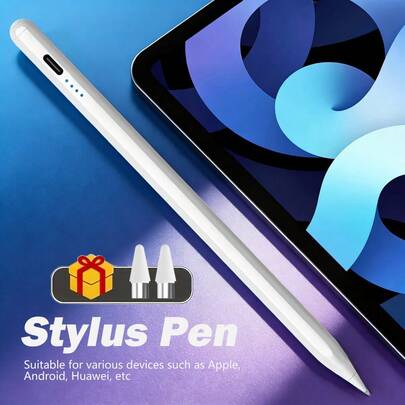 Bolígrafo táctil capacitivo universal, escritura suave, carga rápida, alta precisión y sensibilidad, compatible con el 95% de dispositivos con pantalla táctil en smartphones y tabletas iOS/Android. Este bolígrafo táctil capacitivo recargable se puede utilizar para una escritura fluida en dispositivos inteligentes iOS y Android, y sirve como una herramienta de dibujo digital de alta sensibilidad con carga rápida y larga duración de la batería.