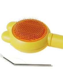 1支迷你动物兔毛刷，毛梳，解结按摩刷，宠物美容刷，适用于仓鼠、猫、狗，有助于去除松散毛发和梳理毛发。 - 彩色 - 查看 4