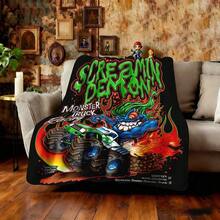 1PC 3D Monster Jam Monster Truck Cartoon Blanket, Edgy Gift For Motorsports Fans, Themed Man Cave Decor, Retro Sci-Fi Party Accent & Race Day Souvenir,Soft Throw Blanket For Home Bedroom Bed Sofa Picnic Travel Office Cover Blanket, Multiple Sizes 50x60 To 60x80 Inches - Multicolour 22 - 查看 4