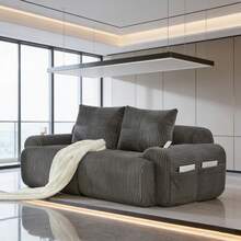 Sofas & Couches - Dark Gray + Corduroy + Foam + 2 Seat-2 - View 1