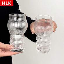 2pcs Creative Unique Shaped Glass Cup, Classic Striped Design, High-Quality Water Glass, Craft Beer Glass, Champagne Glass, Cocktail Glass, Beverage Cup - transparent - View 8