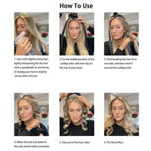 1条 Mcbki 海蓝色卷发丝带，可重复使用免加热卷发发带，无需加热，带发夹的丝带卷发器，打造自然柔和波浪卷发，DIY 卷发工具，睡眠造型工具，无需加热，隔夜卷发丝带发带 - 寶藍色 - 查看 6