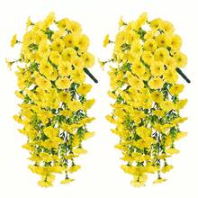 2pcs Artificial Violet Hanging Flowers, Home Garden Wall Decor, Violet Plants For Birthday Wedding Decoration - Multicolor - View 15