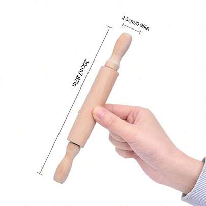 Mini Rolling Pin, 360° Rotation, Comfortable Handle, Clear Texture, Durable - Suitable For Baking, Pizza, Clay And More