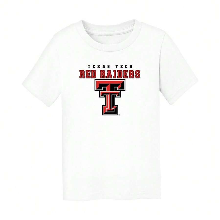 Texas Tech Red Varsity Logo Kids T-Shirt _ Licensed 100% Cotton Infant Toddler Tee - Black - View 1