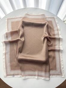 1pc Women's Solid Color Scarf, Square Headband/Neckerchief 70x70cm,Holiday,Travel Essential - Khaki - View 4