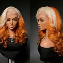 Highlight Ginger Orange Quality Body Wave Glueless Wigs Human Hair With Baby Hair 13x4 HD Transparent Lace Front Wigs Human Hair 250 Density Natural Loose Wave Lace Frontal Wig For Women Natural And Lifelike - 高光薑橙 - 查看 7